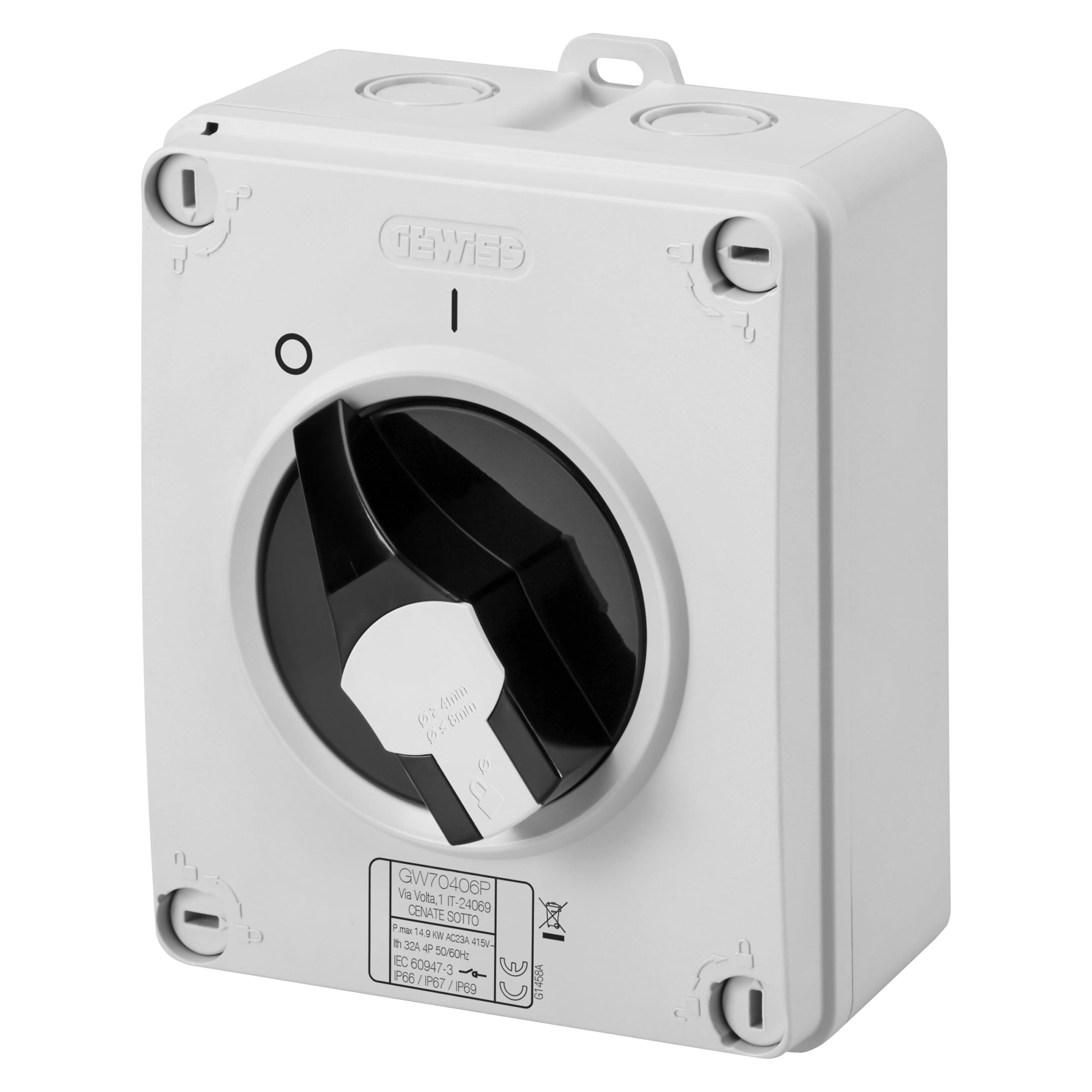 SURFACE MOUNTING ROTARY ISOLATOR IN ISOLATING BOX