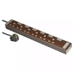 AvatarOn 6-Socket Power Strip with USB Ports | Wood Finish